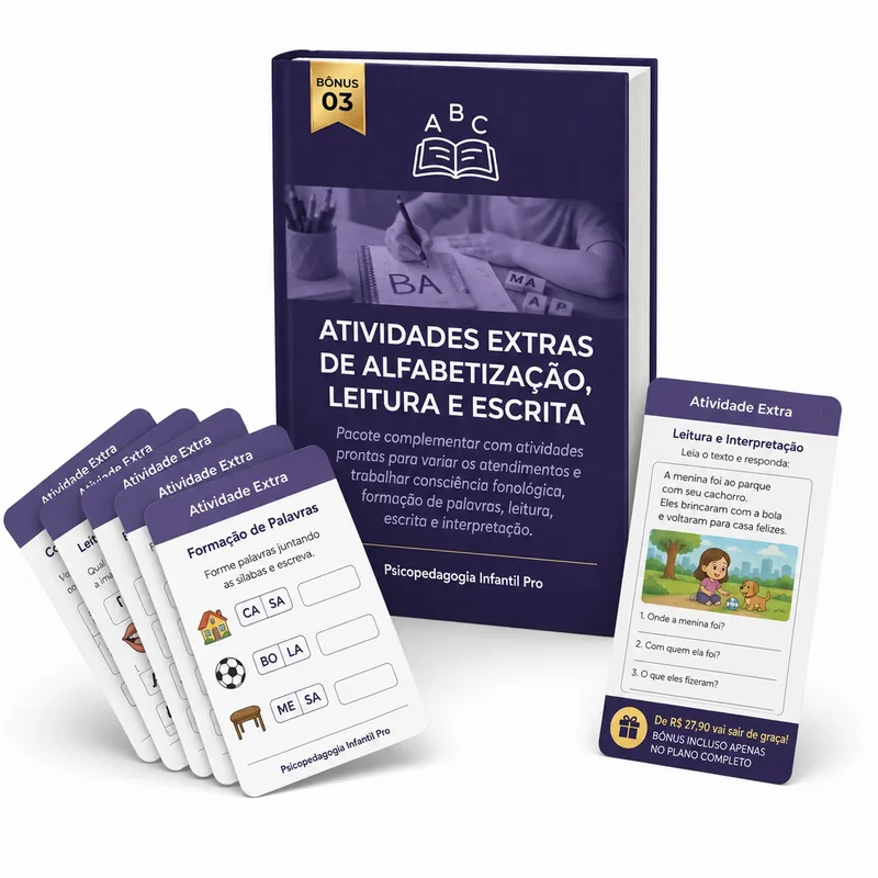 Atividades Extras de Alfabetização, Leitura e Escrita