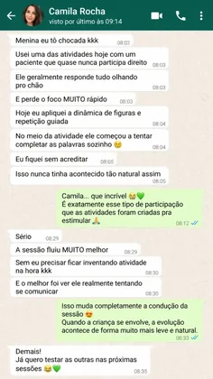 Conversa real de psicopedagoga pelo WhatsApp