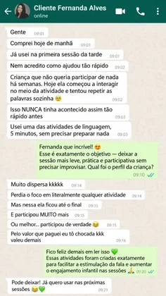 Conversa real de psicopedagoga pelo WhatsApp